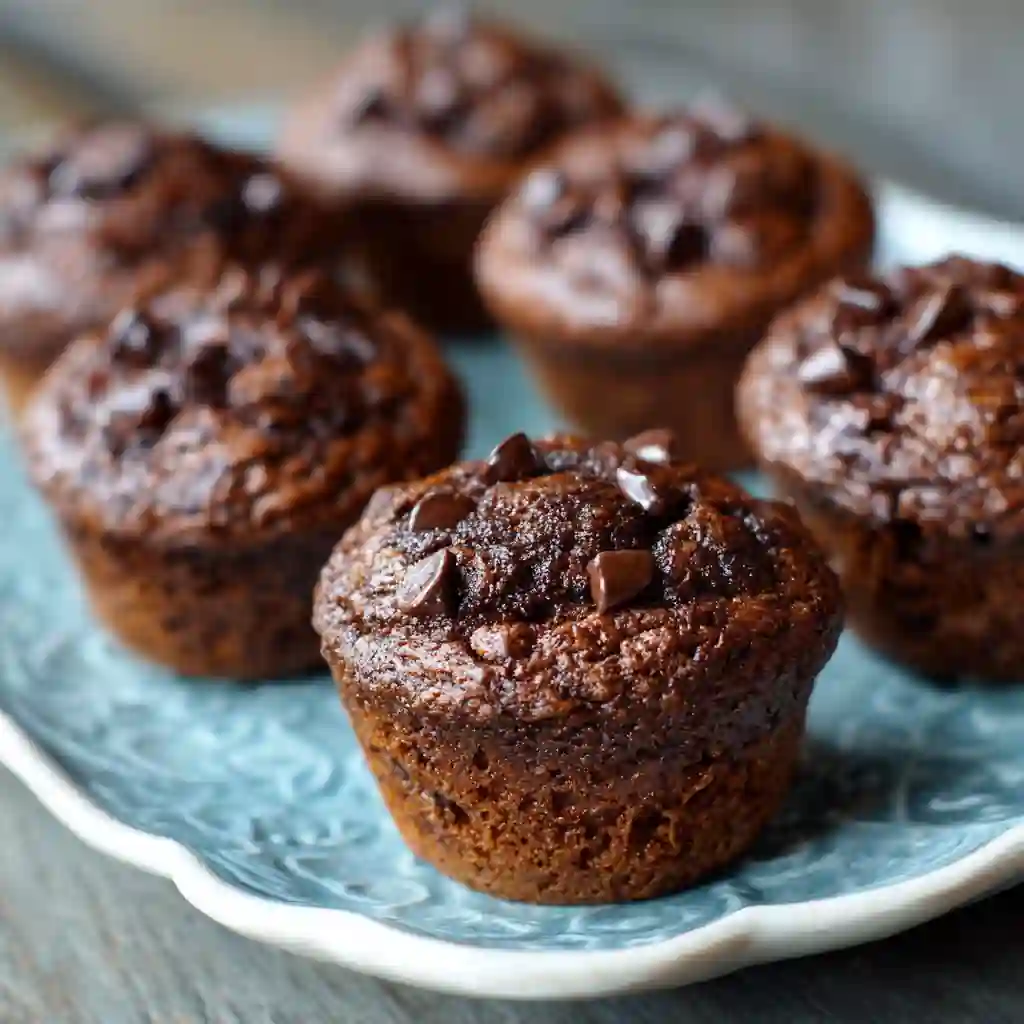 olympic village chocolate muffins recipe 2 Olympic village muffin with chocolate chips served on a decorative plate