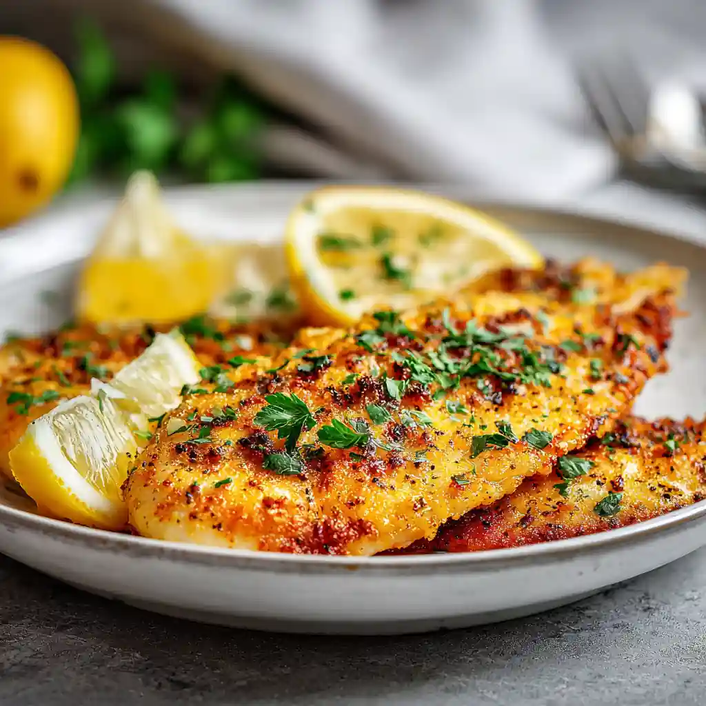 air fryer tilapia recipe served crispy with lemon