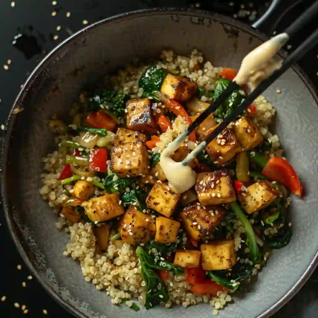 High Protein Vegetarian Recipes: Delicious & Easy Ideas for Every Meal 5 Step-by-step making of high protein vegetarian bowl