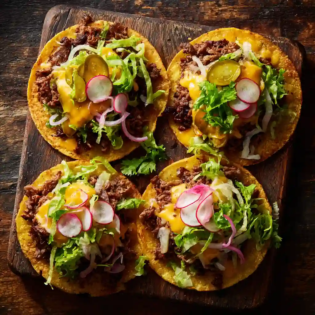 Smash Burger Tacos: High-Protein Breakfast with Crispy Perfection 7 Served smash burger tacos