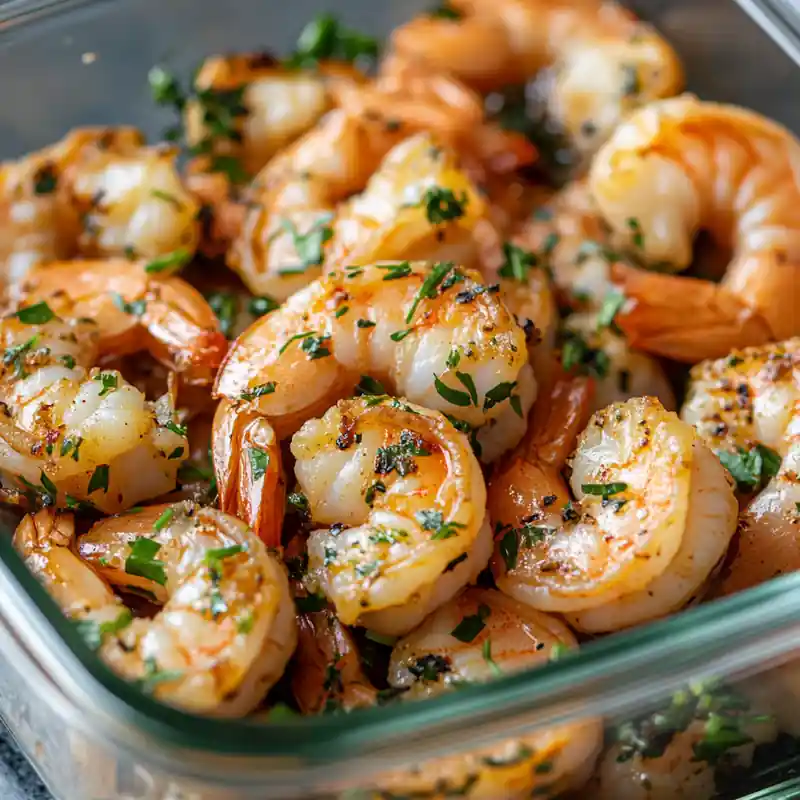 Air Fryer Shrimp Recipe 7 stored air fryer shrimp recipe leftovers in container