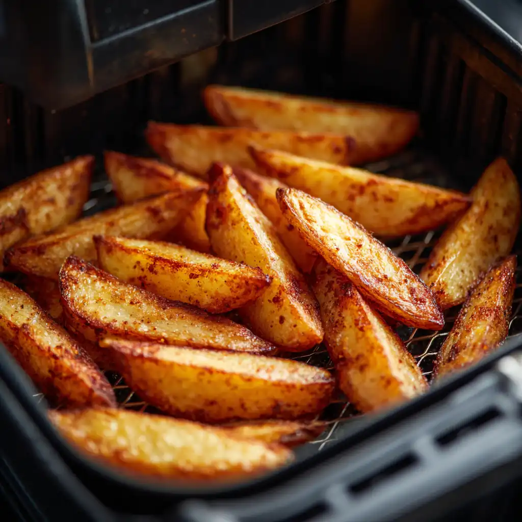 Air Fryer French Fries: Crispy, Golden, and Simply Irresistible 6 Air fryer French fries cooking in basket