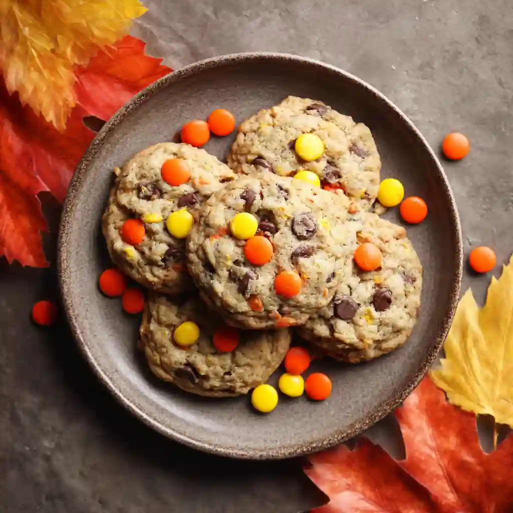Spooky Fun: Halloween Snack Ideas That’ll Vanish in Minutes 3 banana chocolate chip cookies topped with candy corn for Halloween