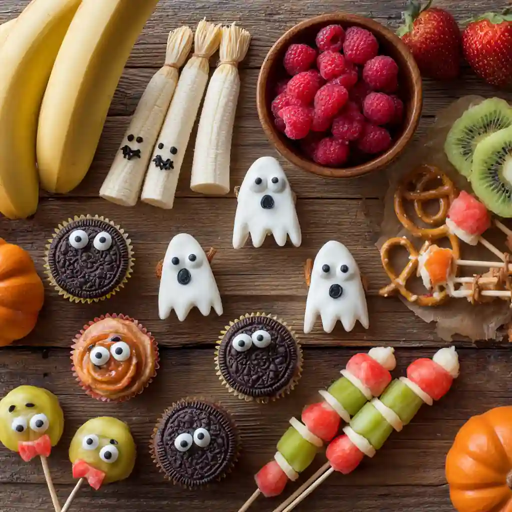 Halloween Party Treats That Wow: Easy, Spooky & Fun Snack Ideas 8 easy halloween snacks for kids displayed on table
