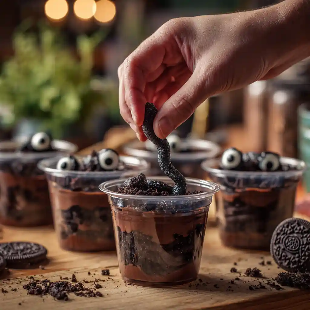 Halloween Party Treats That Wow: Easy, Spooky & Fun Snack Ideas 9 making halloween party treats with pudding and gummy worms
