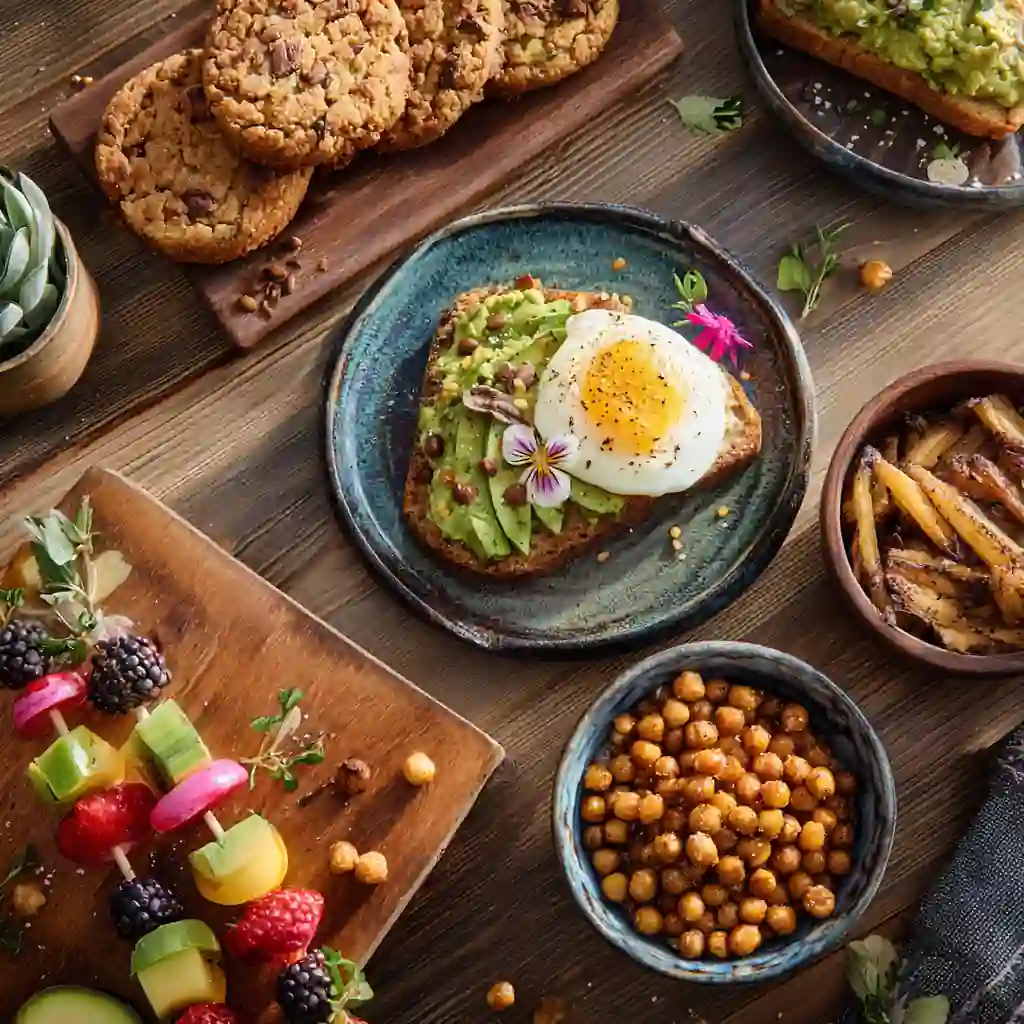 Healthy snacks for kids with colorful sweet and savory options