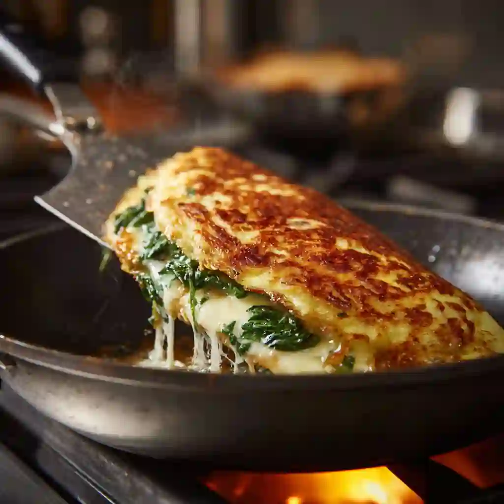 Classic High-Protein Breakfast Recipes to Start Your Morning Right 6 Making a high protein spinach and cheese omelet
