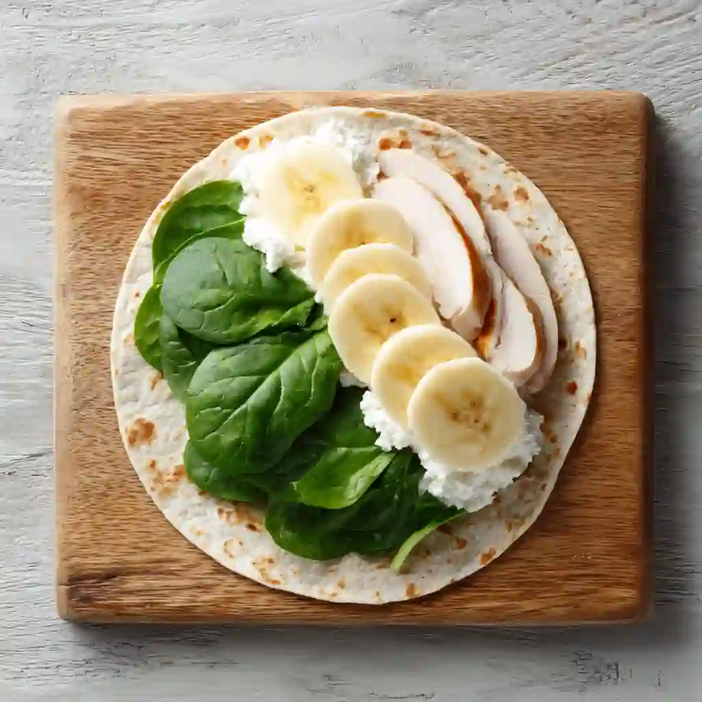 Assembling a high-protein breakfast wrap