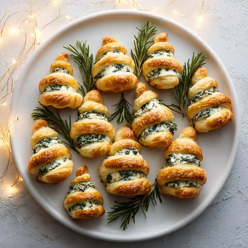 Mini Spinach Dip Crescent Trees (Fun & Festive Appetizer!) 1 Mini Spinach Dip Crescent Trees holiday appetizer