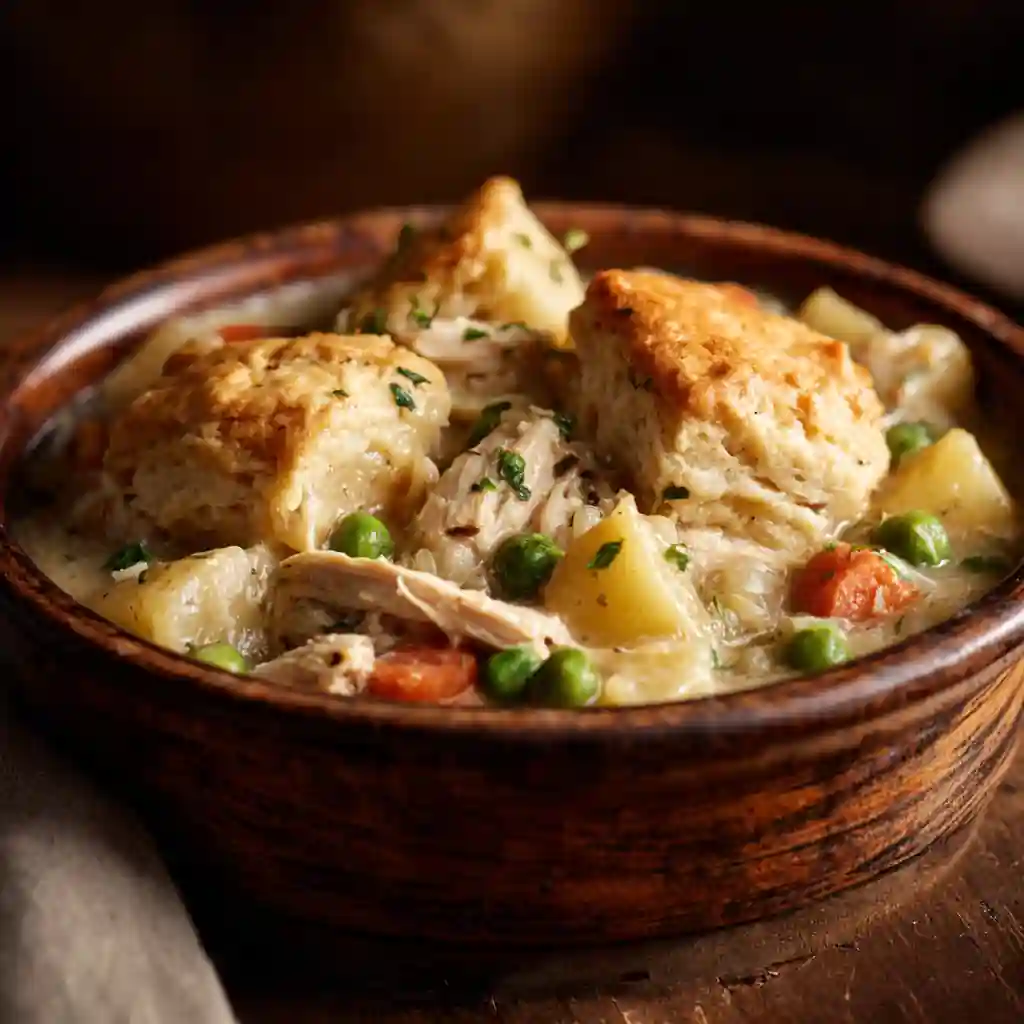 slow cooker chicken pot pie with veggies