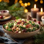 Cranberry Quinoa Christmas Salad with Feta and Kale