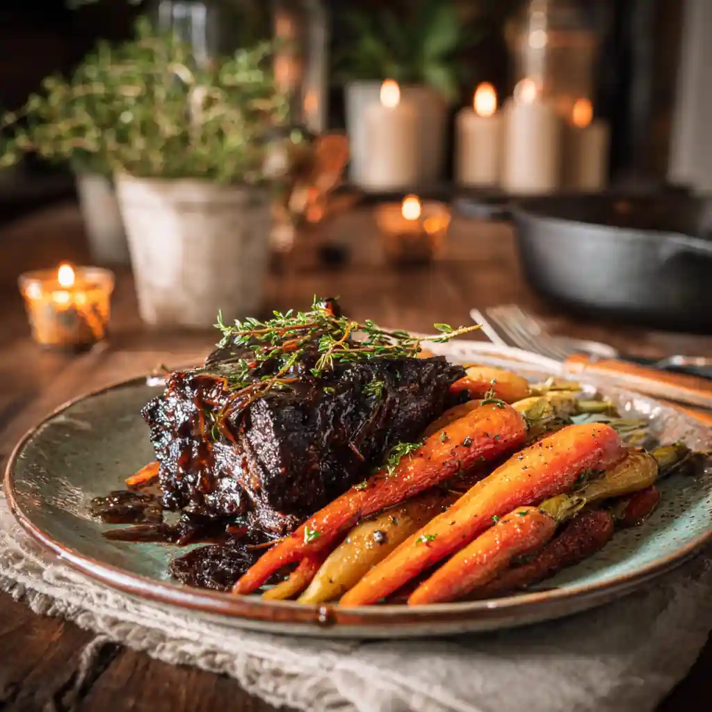 Crockpot Balsamic Roast with Carrots winter dinner recipe