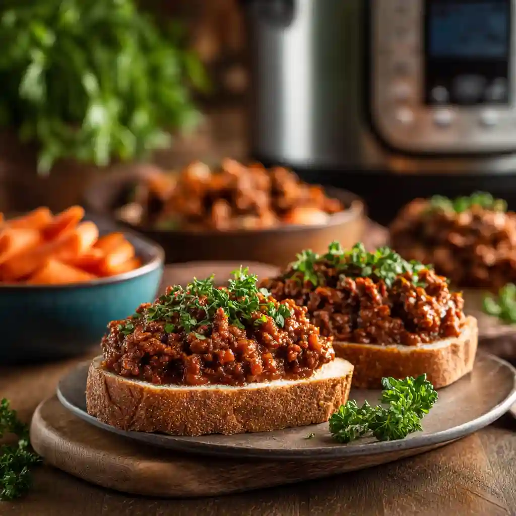 Crockpot Sloppy Joes (No Brown Sugar Version) on toasted buns