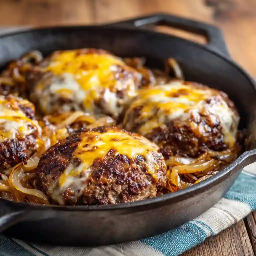 caramelized-onion-smashburger-skillet