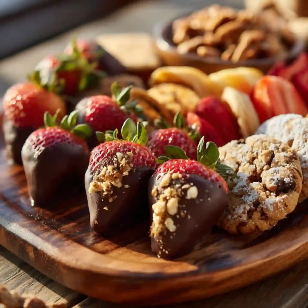 Chocolate-Covered Strawberry Dessert Board 5 chocolate covered strawberry serving optimized UNDER40 FINAL