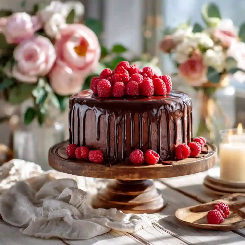 chocolate raspberry cake kitchen featured optimized