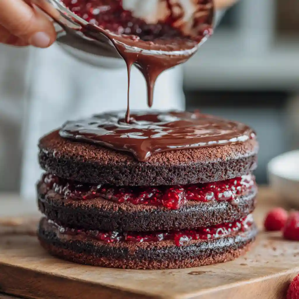 chocolate raspberry cake kitchen step optimized final under40kb