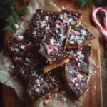 Christmas crack candy with chocolate and sea salt on parchment