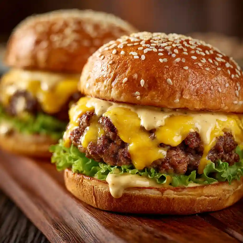 Classic Griddle Smashburgers with melted cheese and burger sauce