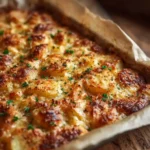 Crispy Cheesy Sheet Pan Potatoes - Easy, Golden, and Irresistible 3 Crispy Cheesy Sheet Pan Potatoes baked golden with melted cheddar and parsley on top