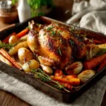 Herb-roasted chicken with vegetables