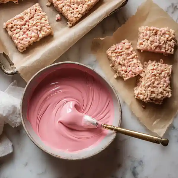 Pink Chocolate-Dipped Rice Krispie Treats – Easy No-Bake Dessert 7 pink chocolate dipped rice krispie treats step optimized UNDER40
