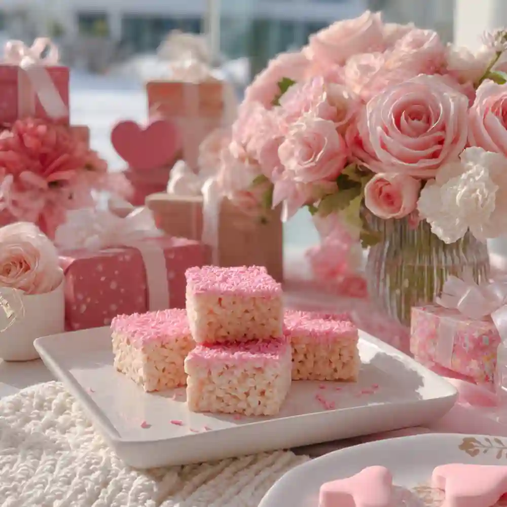 Pink Chocolate-Dipped Rice Krispie Treats – Easy No-Bake Dessert 8 rice krispie serving optimized
