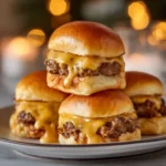 Smashburger sliders with melted cheese and special sauce on toasted buns.