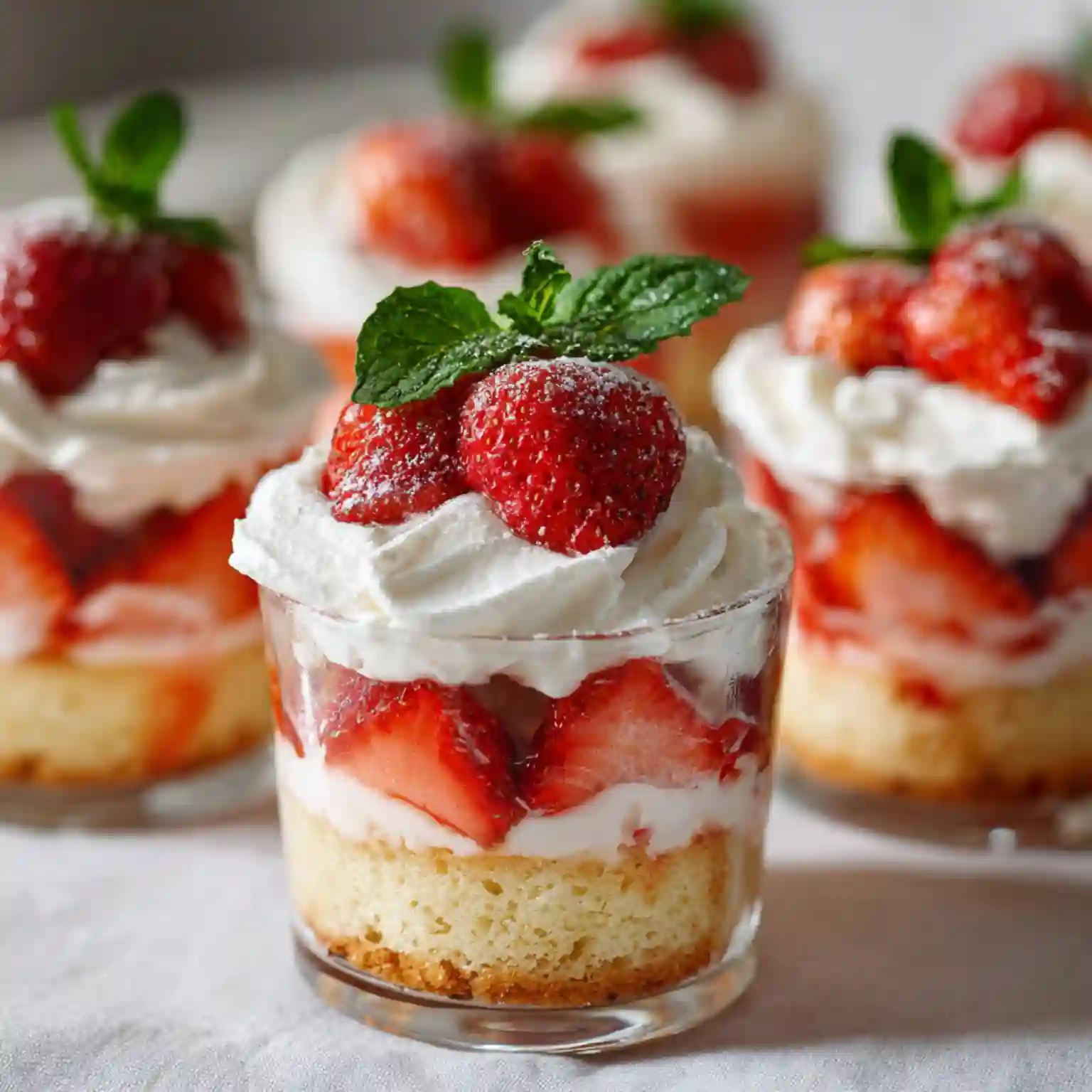 strawberry shortcake dessert cups featured