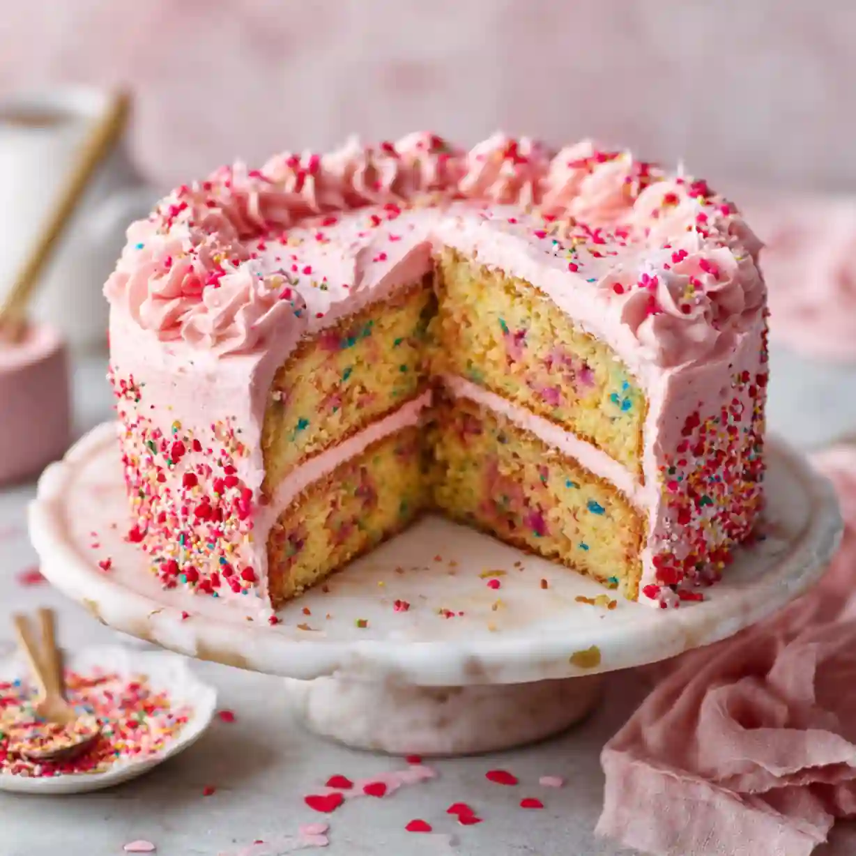 Valentine’s Day Funfetti Cake with Pink & Red Sprinkles – Easy & Festive 3 valentines day funfetti cake featured optimized final strict under40kb