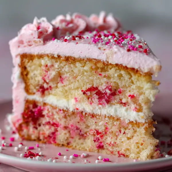 Valentine’s Day Funfetti Cake with Pink & Red Sprinkles – Easy & Festive 5 valentines day funfetti cake serving final under40kb