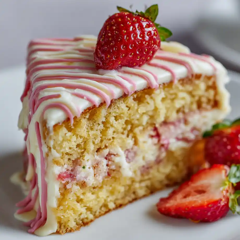 white chocolate strawberry cake serving optimized under40kb