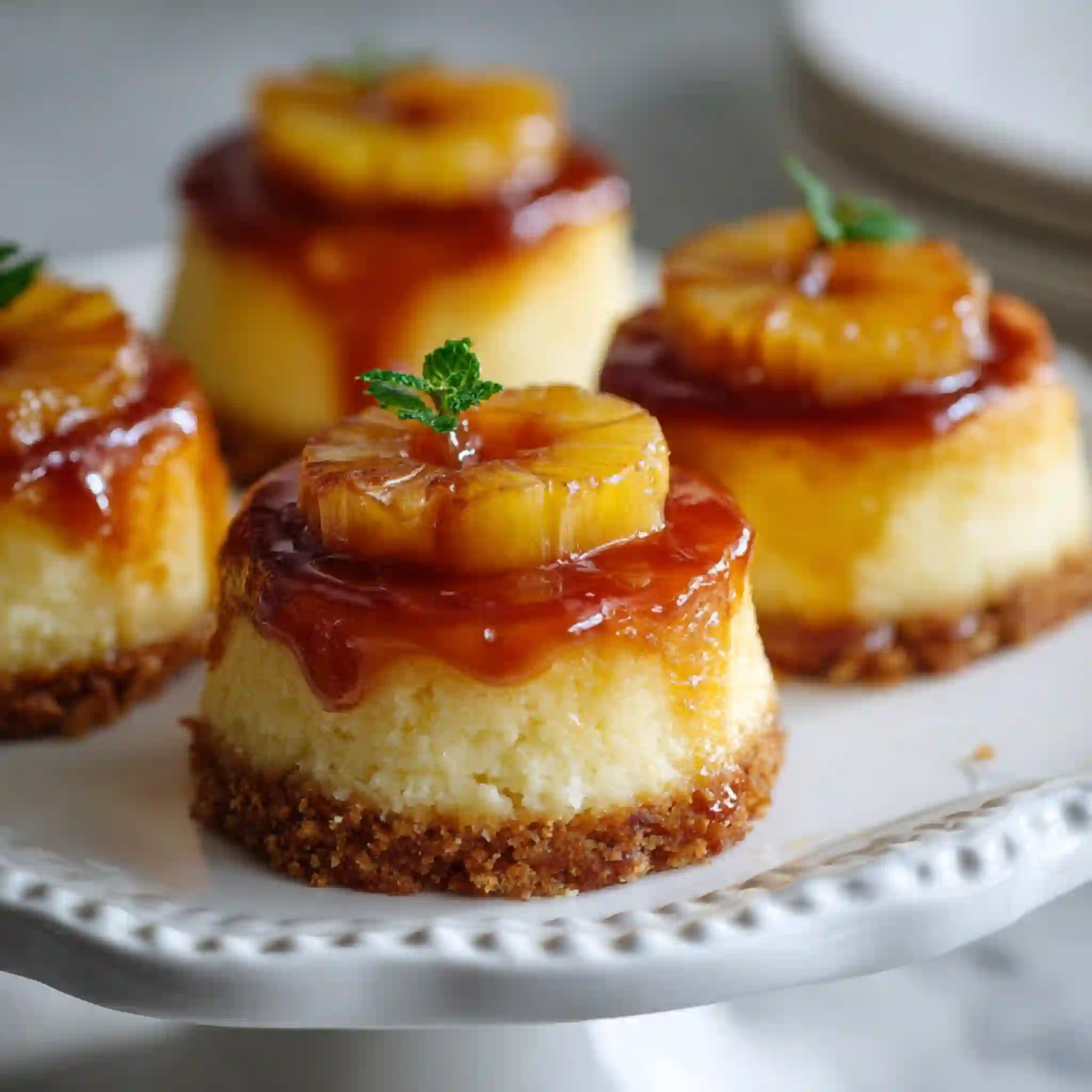 Mini Pineapple Upside-Down Cheesecakes – Sweet, Creamy & Cute 1 Mini pineapple upside-down cheesecakes with caramelized topping