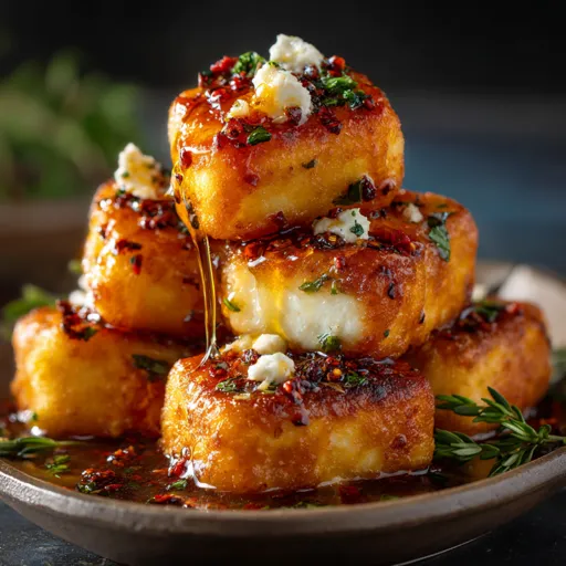 Ultra-crispy filo rolls filled with creamy feta and cream cheese, baked golden and drizzled with spicy-sweet chili honey. These finger-friendly bites are pure fire. Save this crowd-pleaser now!