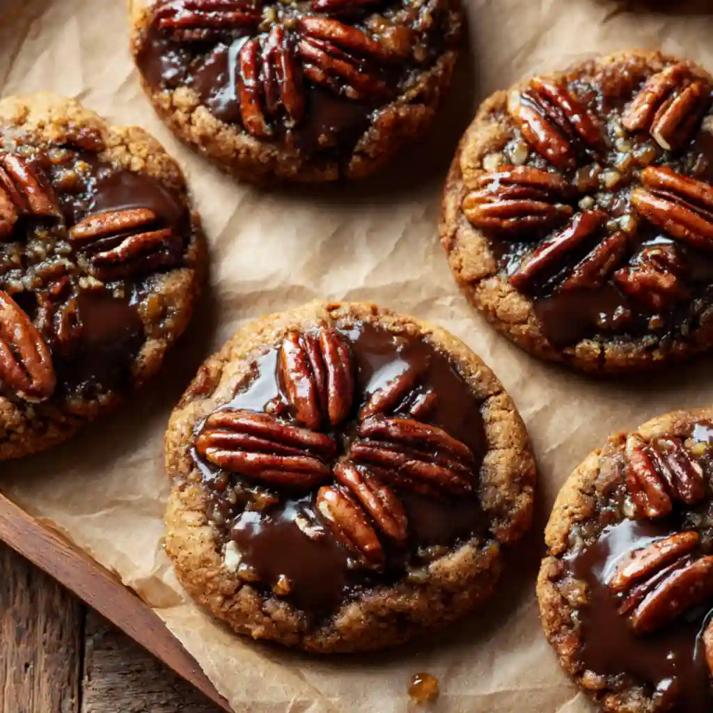 Vegan Pecan Pie Cookies – chewy cookies with gooey pecan filling