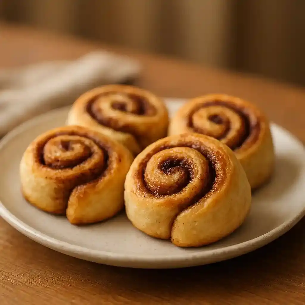 Delicious Cinnamon Roll Roll Ups for a Perfect Breakfast Treat 1 Close-up of delicious cinnamon roll roll ups for a perfect breakfast treat, warm glaze and soft spirals