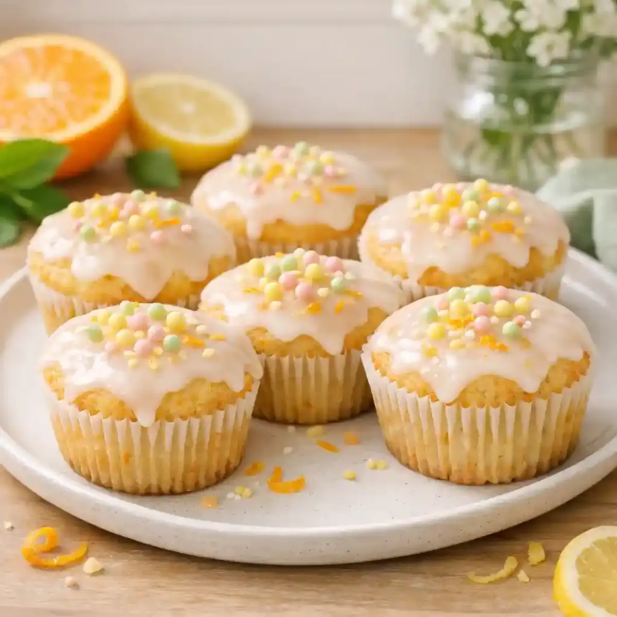 Soft Citrus Cupcakes Perfect for Easter at Home 1 Soft Citrus Cupcakes Perfect for Easter with light glaze and fresh citrus zest