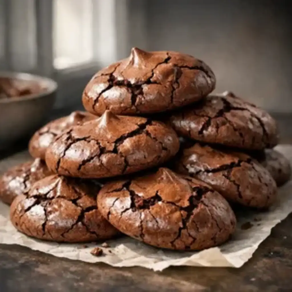 Chocolate meringue cookies with crackly tops and rich cocoa flavor
