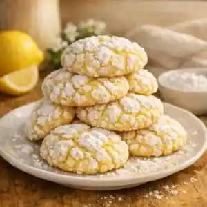 Bakery-Style Lemon Crinkle Cookies for Spring Baking 1 Bakery-Style Lemon Crinkle Cookies for Spring on a cozy kitchen plate
