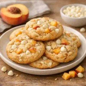 Tender & Chewy Peaches and Cream Cookies at Home 1 Tender & Chewy Peaches and Cream Cookies on a plate