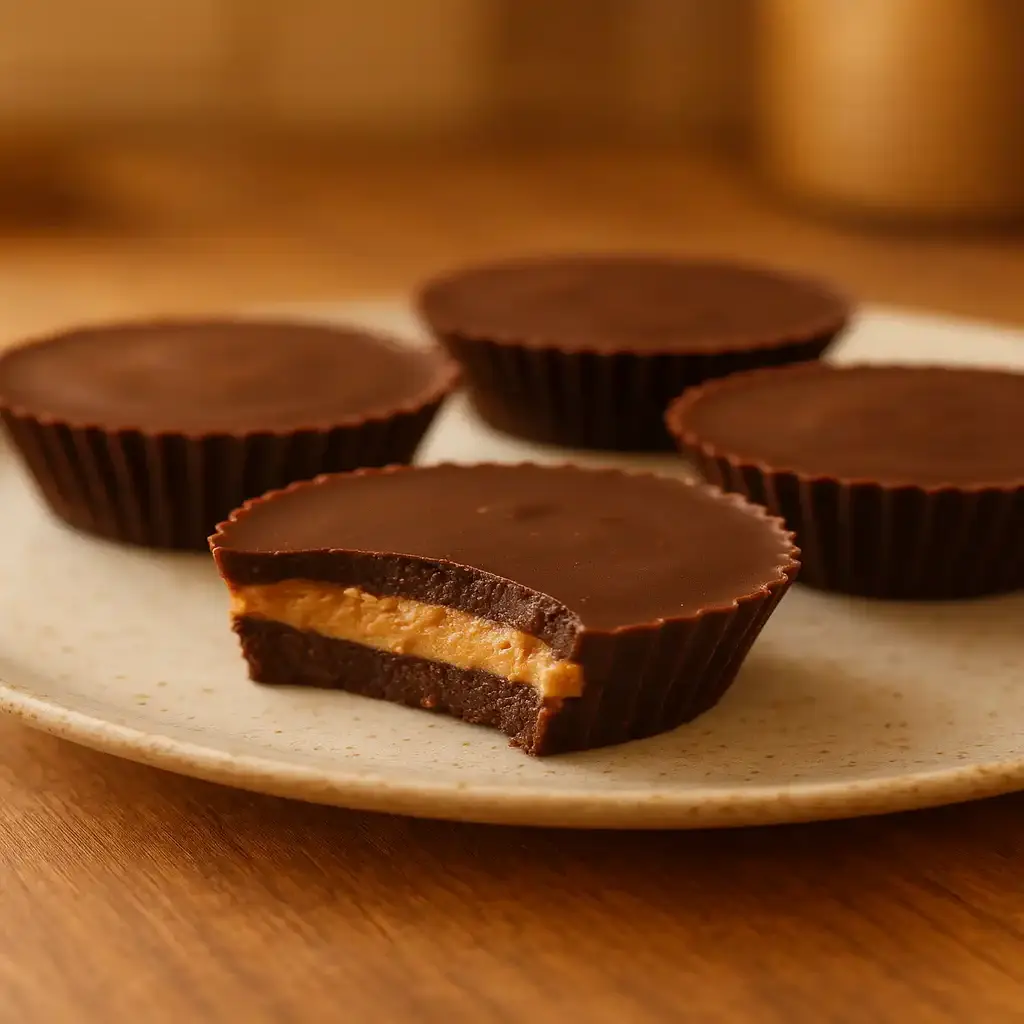 Almond Flour Peanut Butter Cups Gluten Free, Cozy Family Treats 1 Almond Flour Peanut Butter Cups Gluten Free on a cozy plate, warm kitchen lighting, inviting family snack