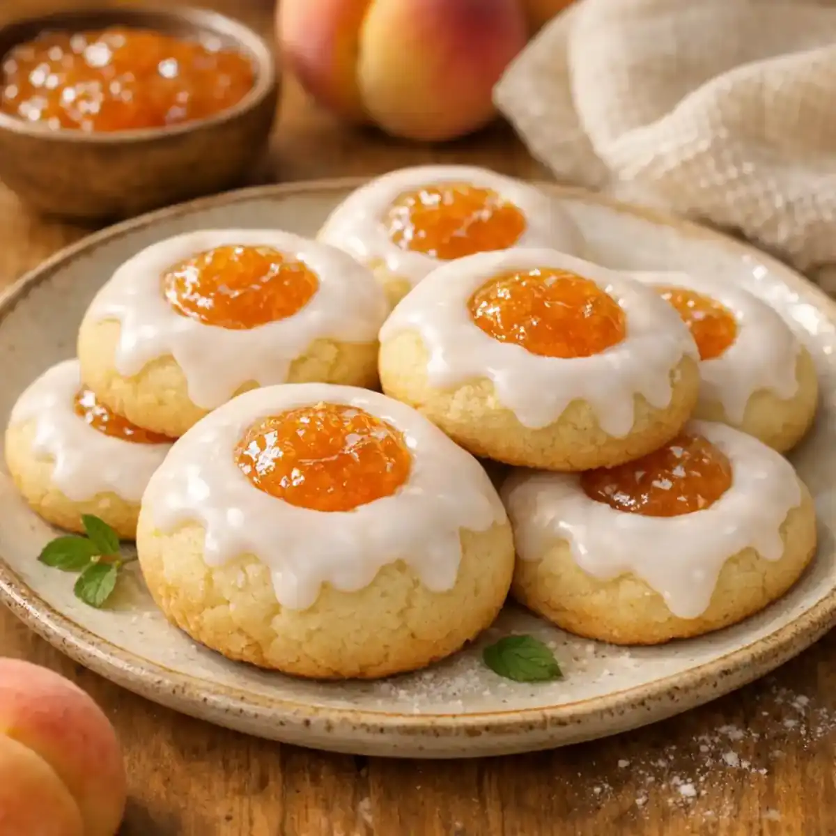 Soft Italian Peach Spring Cookie with peach center