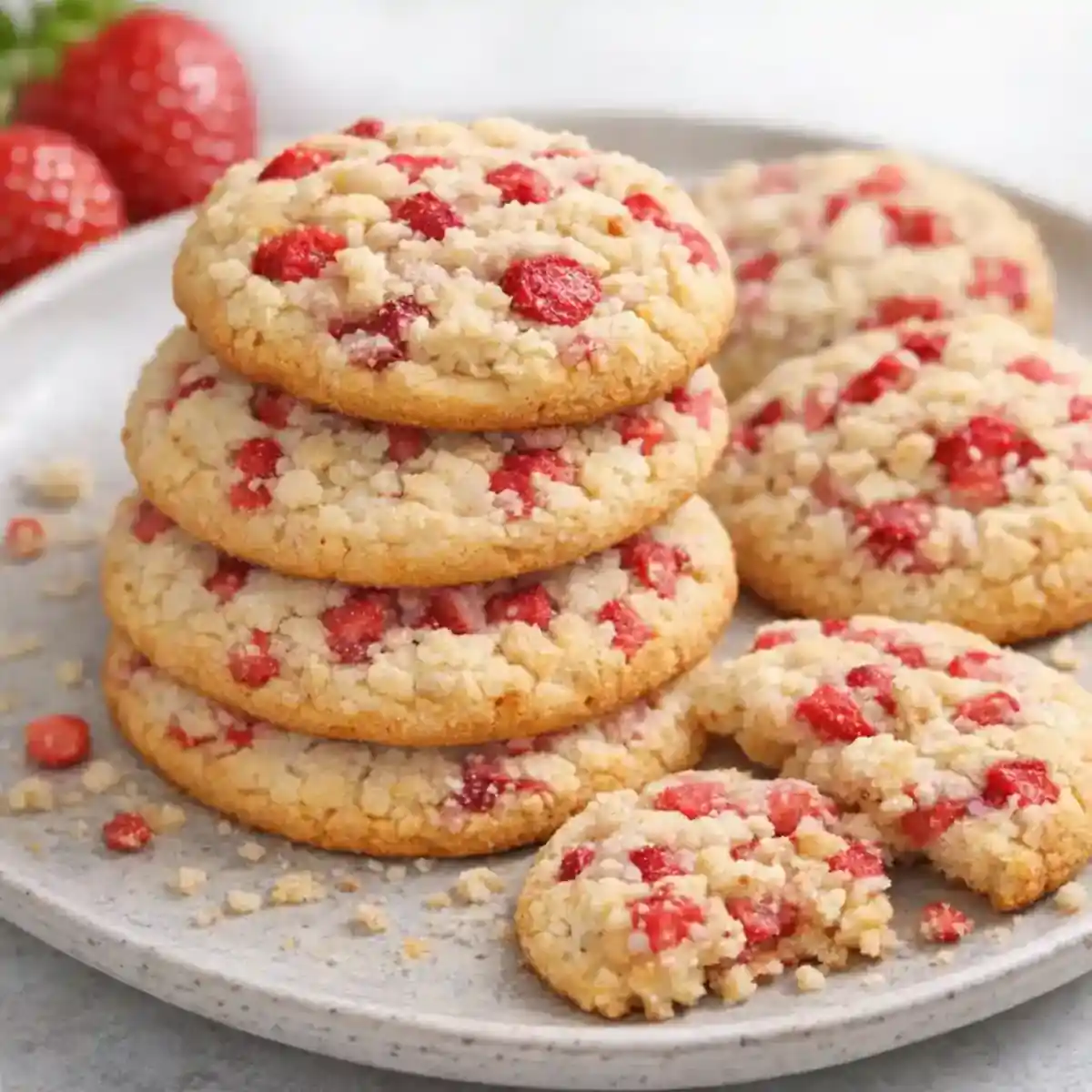 Strawberry Shortcake Cookies Are the Spring Dessert Everyone Craves 1 Strawberry shortcake cookies soft bakery-style spring dessert