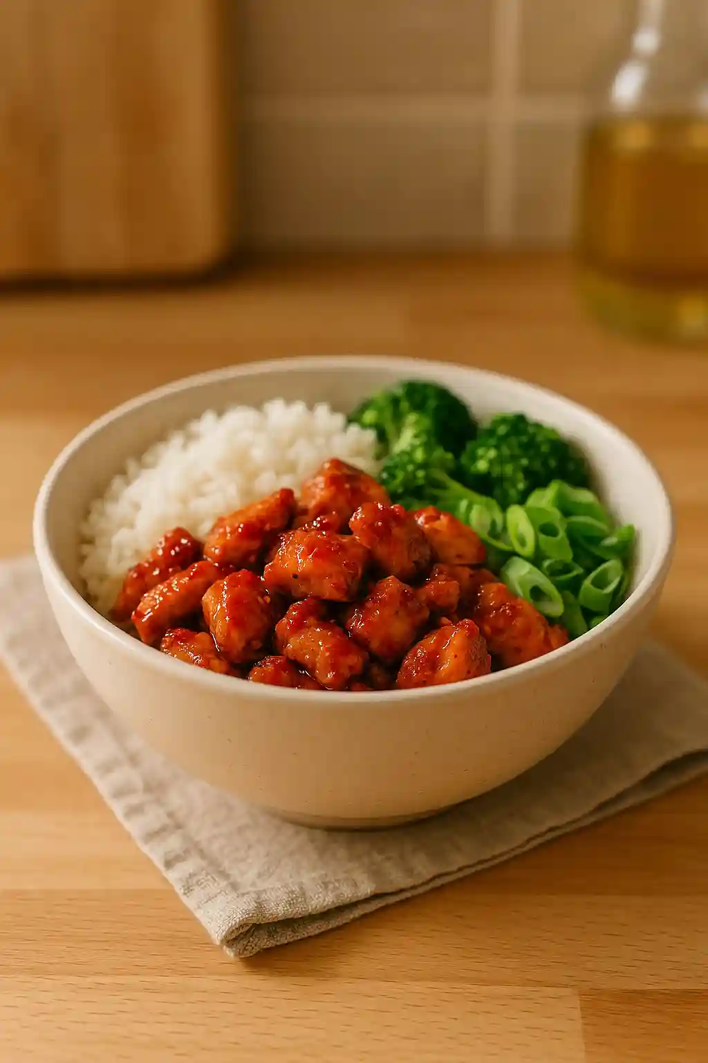 Spicy Chicken Rice Bowl (Chili Garlic) — Cozy Weeknight Meal 1 Spicy Chicken Rice Bowl (Chili Garlic) served in a cozy bowl with rice, vibrant vegetables, and sesame seeds