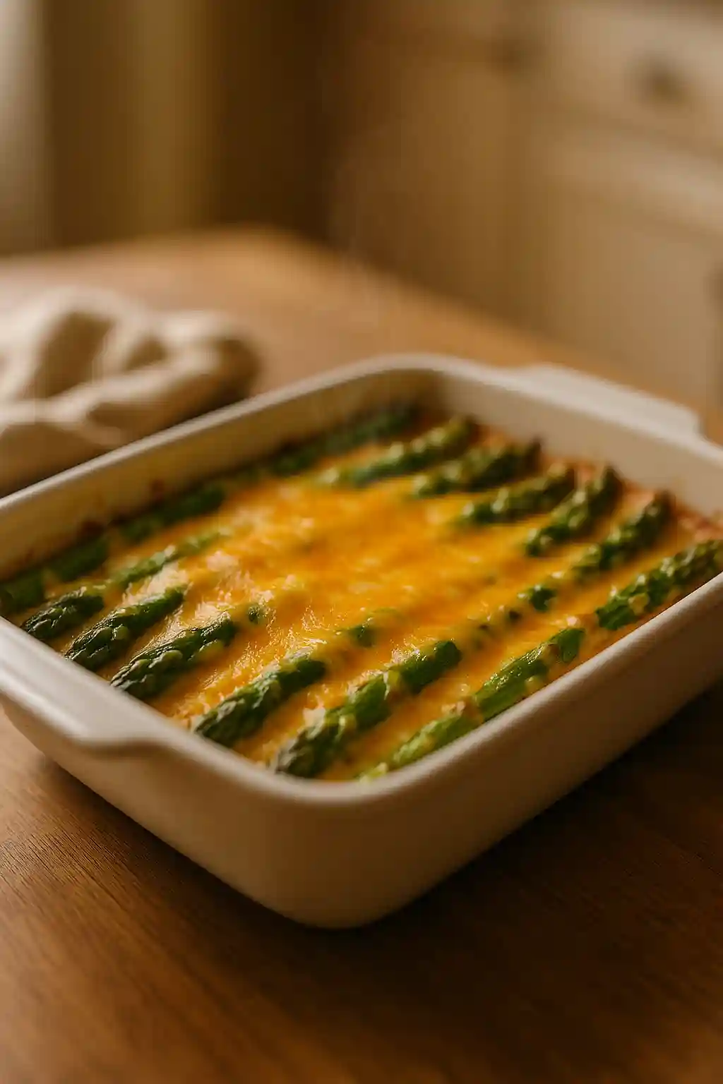 Keto Cheesy Asparagus Casserole for Cozy Weeknights 1 Keto Cheesy Asparagus Casserole fresh from the oven with golden melted cheddar and bright asparagus, a comforting low carb dish