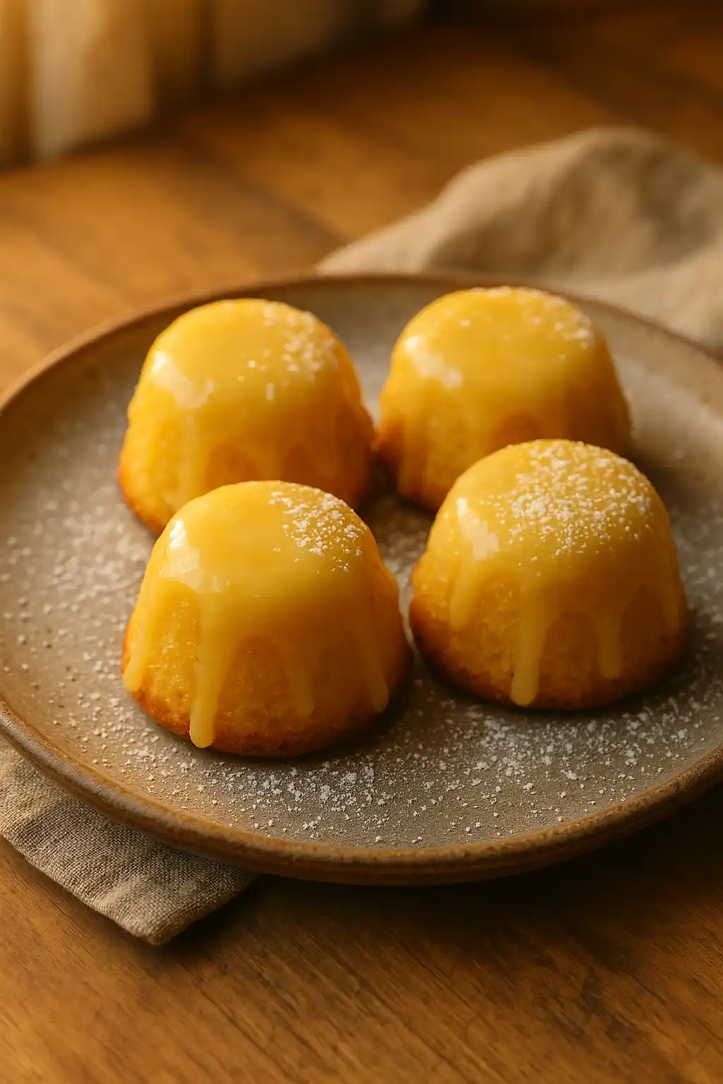 Mini Lemon Drop Cakes: Little Citrus Cakes for Family 1 Mini Lemon Drop Cakes with bright lemon glaze, warm and cozy home-style dessert