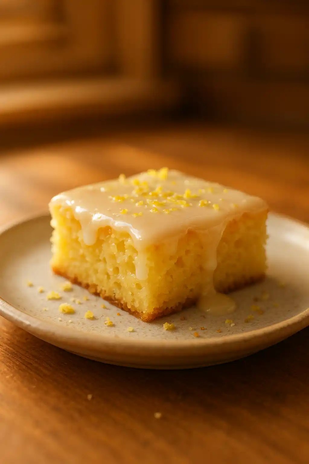 Cozy Lemon Brownies for Family Weeknights 1 Fresh lemon brownies with a glossy lemon glaze, plated in warm kitchen light, Lemon Brownies