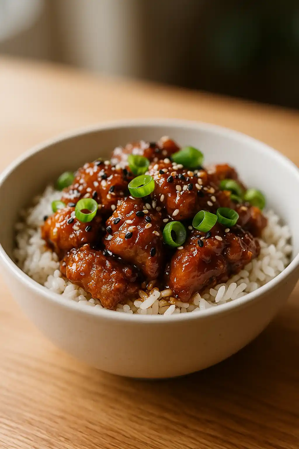 Sticky Chicken Rice Bowl: Sweet, Sticky Weeknight Magic 1 Sticky Chicken Rice Bowl with glossy sweet-savory glaze and scallions, sticky chicken over fluffy rice