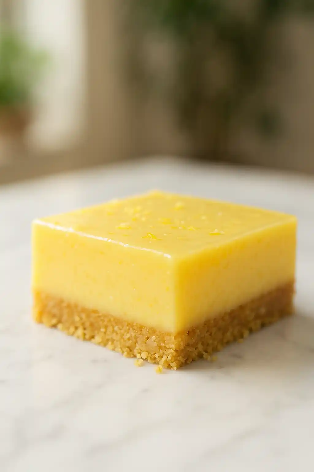Lemon Condensed Milk Fridge Slice with buttery graham base and glossy lemon filling, bright no-bake dessert